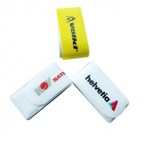Ski straps with branding for resorts and rental shops